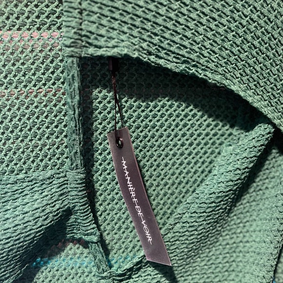 Textured Green Cutout Bodysuit w/thumb holes - Picture 12 of 13